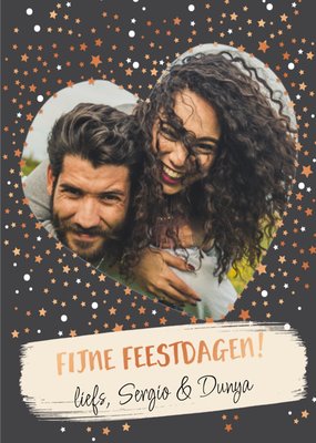 Sterrenpatroon Hart Foto Upload Feestdagen Kaart