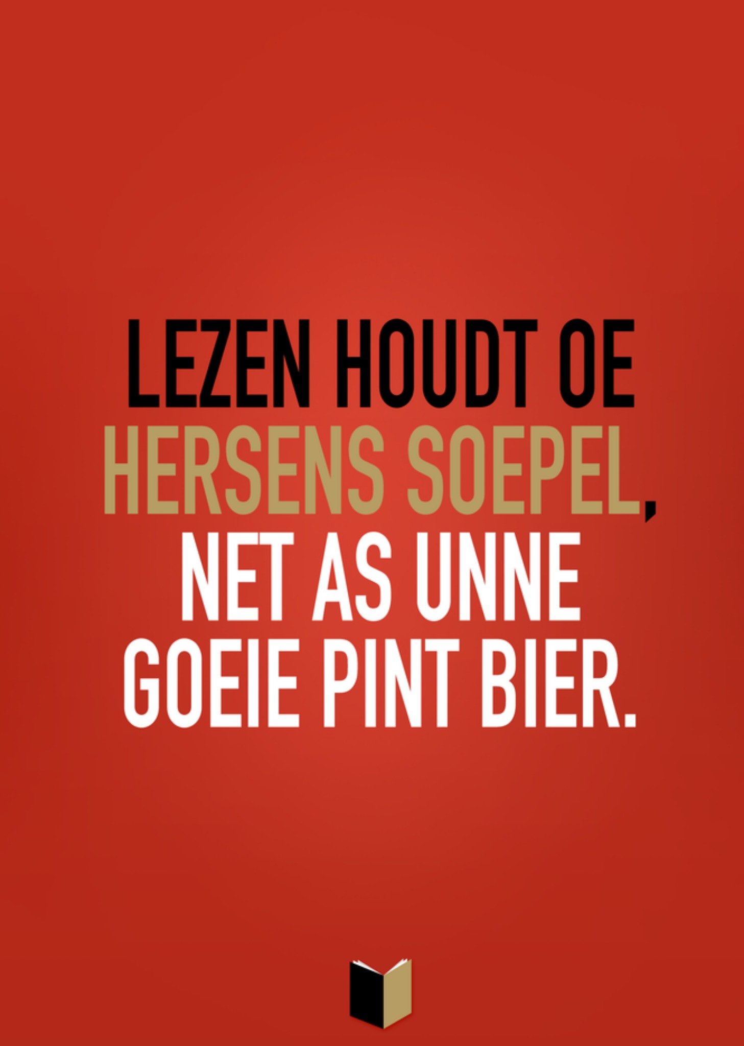 Greetz Boekenweek 2025 kaart Lezen houdt oe hersens soepel Brabants Standard Card