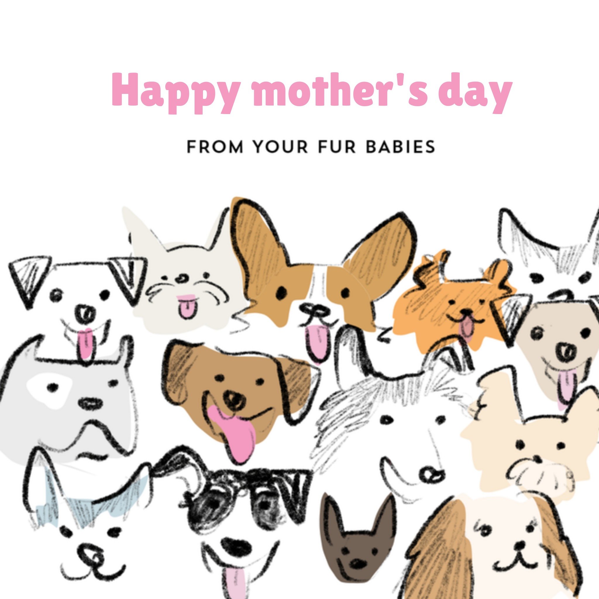 Greetz Moederdagkaart honden Vierkant