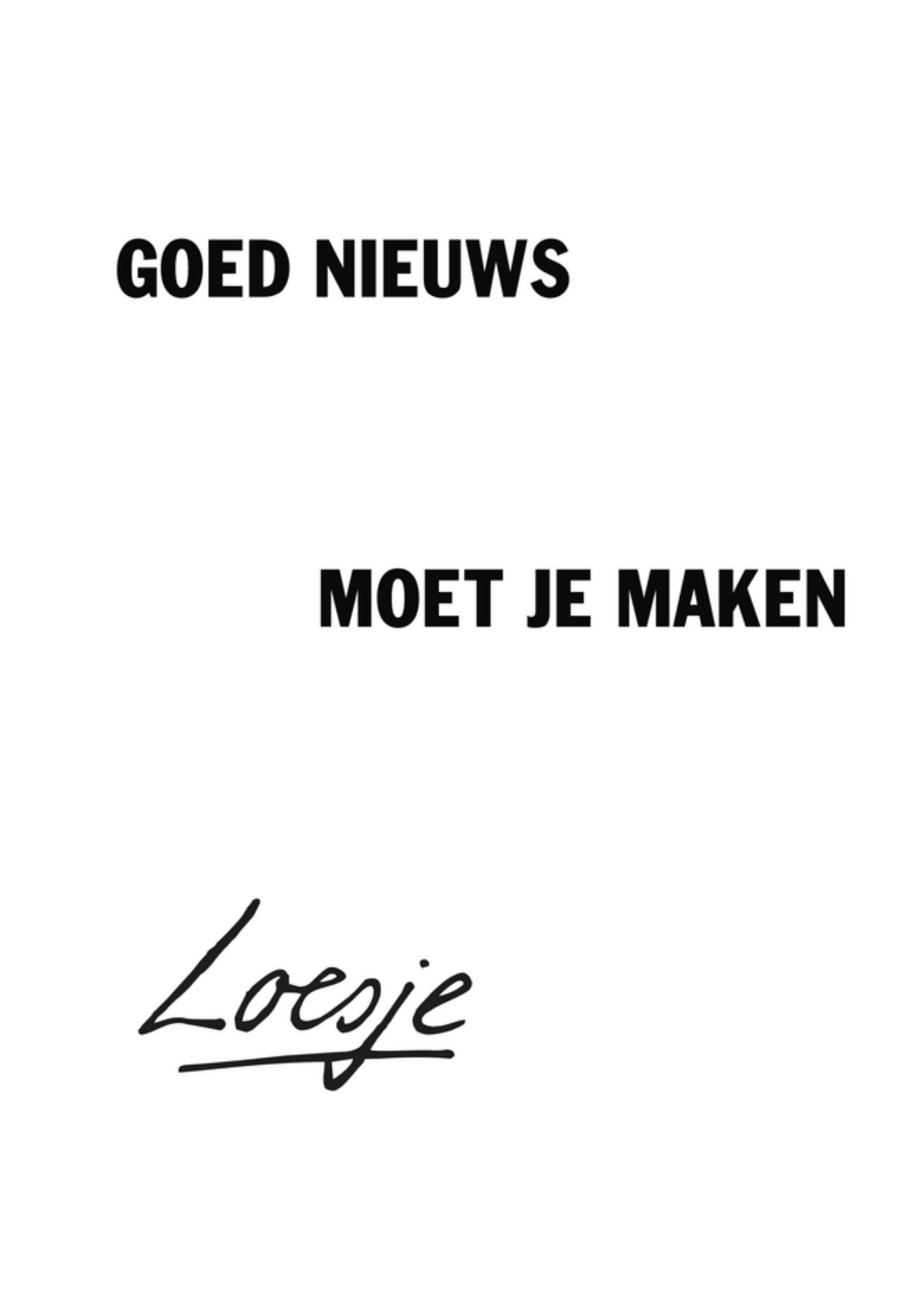 Huwelijkskaart Goed nieuws Kaart Loesje