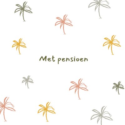 Geïllustreerd Palmboompatroon Pensioen Kaart