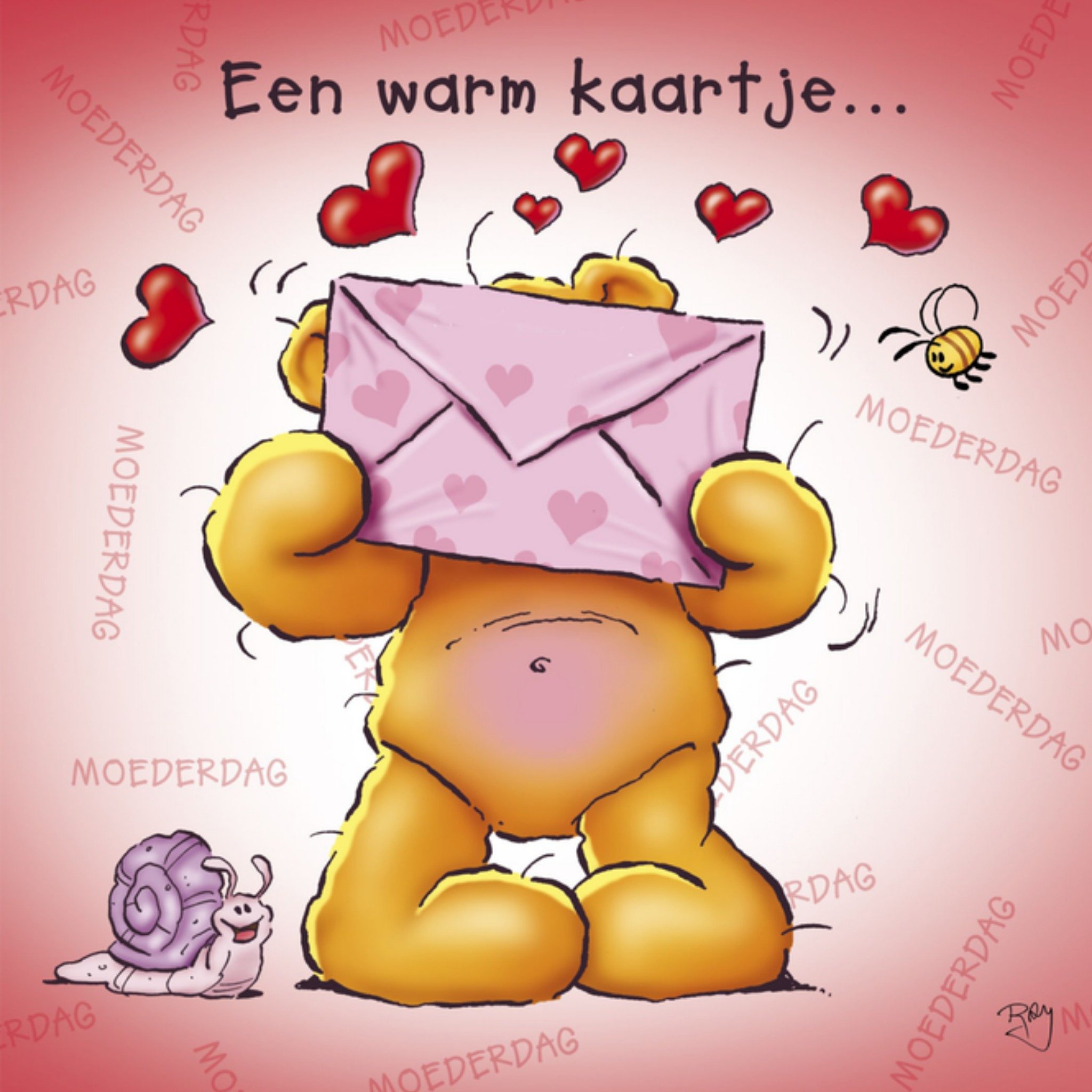 Moederdagkaart beer kaartje lief Vierkante Kaart Doodles