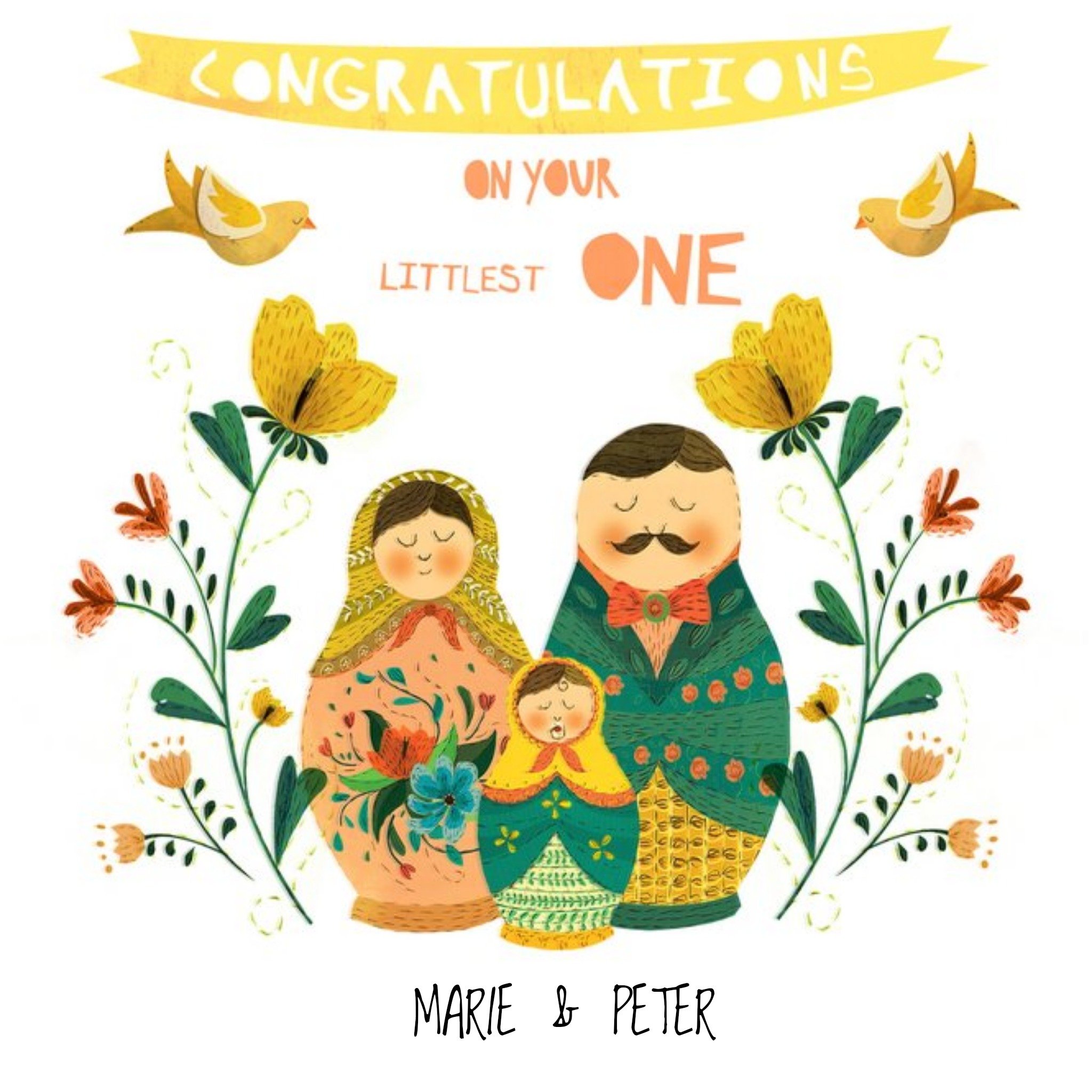 Greetz Geboortekaart Ouders Met naam Vierkant