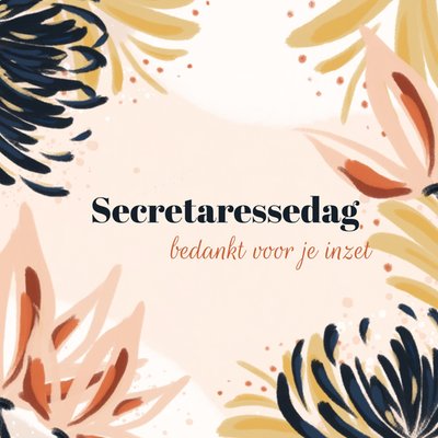Bedankt Voor Je Inzet Geïllustreerd Bloemen Secretaressedag Kaart
