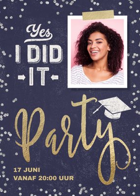 Yes I Did It Typografisch Foto Upload Afstudeerfeest Kaart