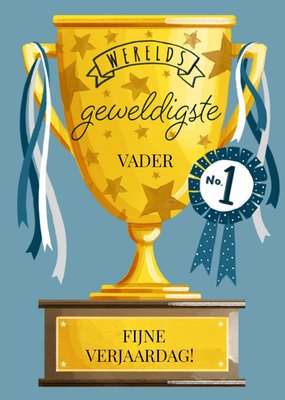 Werelds Geweldigste Vader Geïllustreerde Trofee Verjaardag Kaart