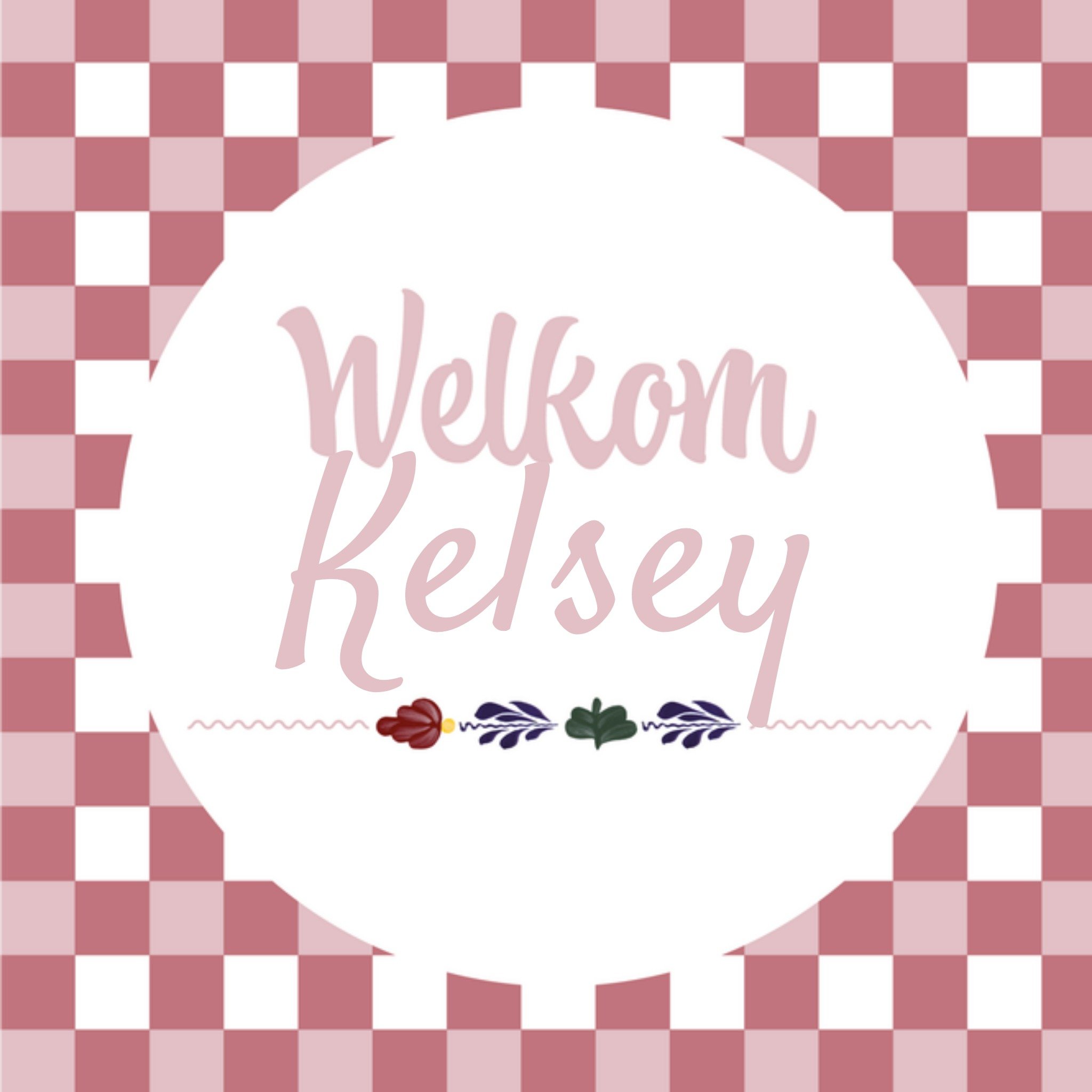 Geboortekaart Roze Meisje Vierkante Kaart Boerenbont