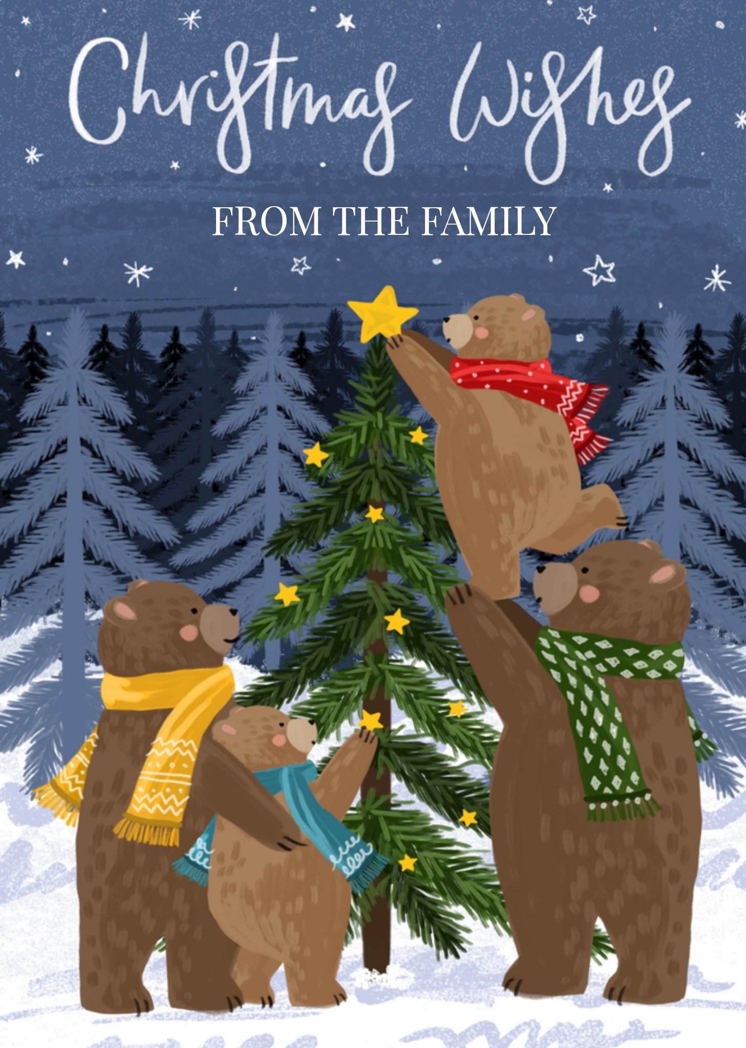 Okey Dokey Design Kerstkaart Vrolijk Beer Making Meadows