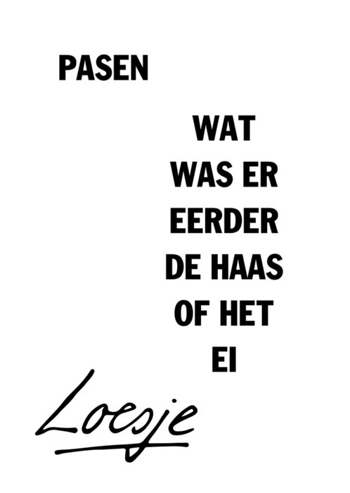 Loesje | Paaskaart | haas of ei