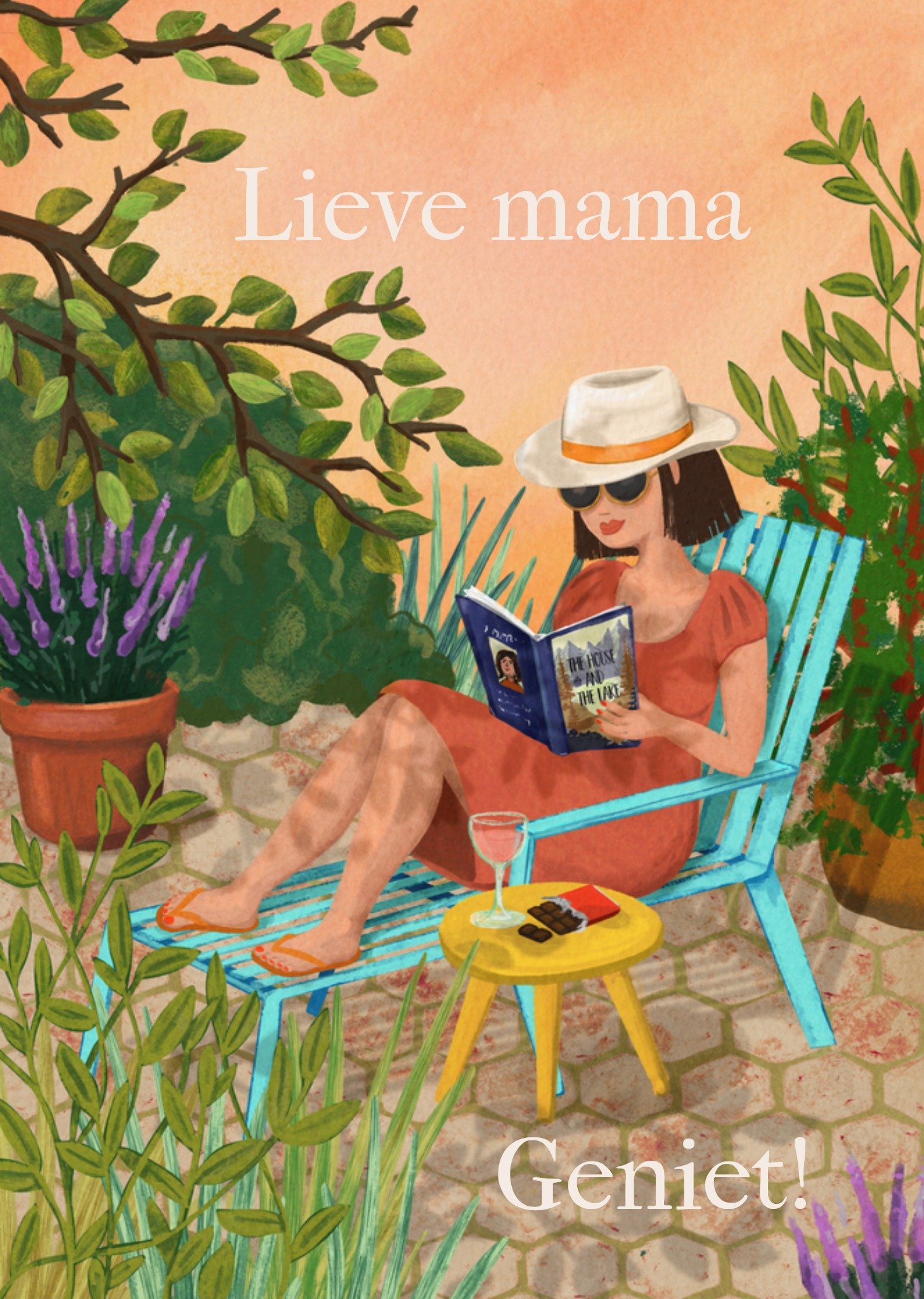 Moederdagkaart tuin illustratie Kaart Petit Konijn