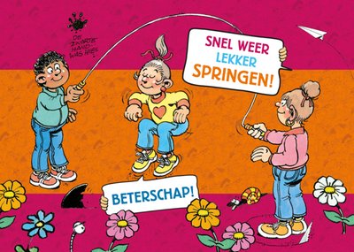 Jan van Haasteren | Beterschapskaart | Snel weer lekker springen  
