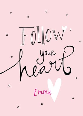 Volg Je Hart Handlettering Harten Aanmoediging Kaart