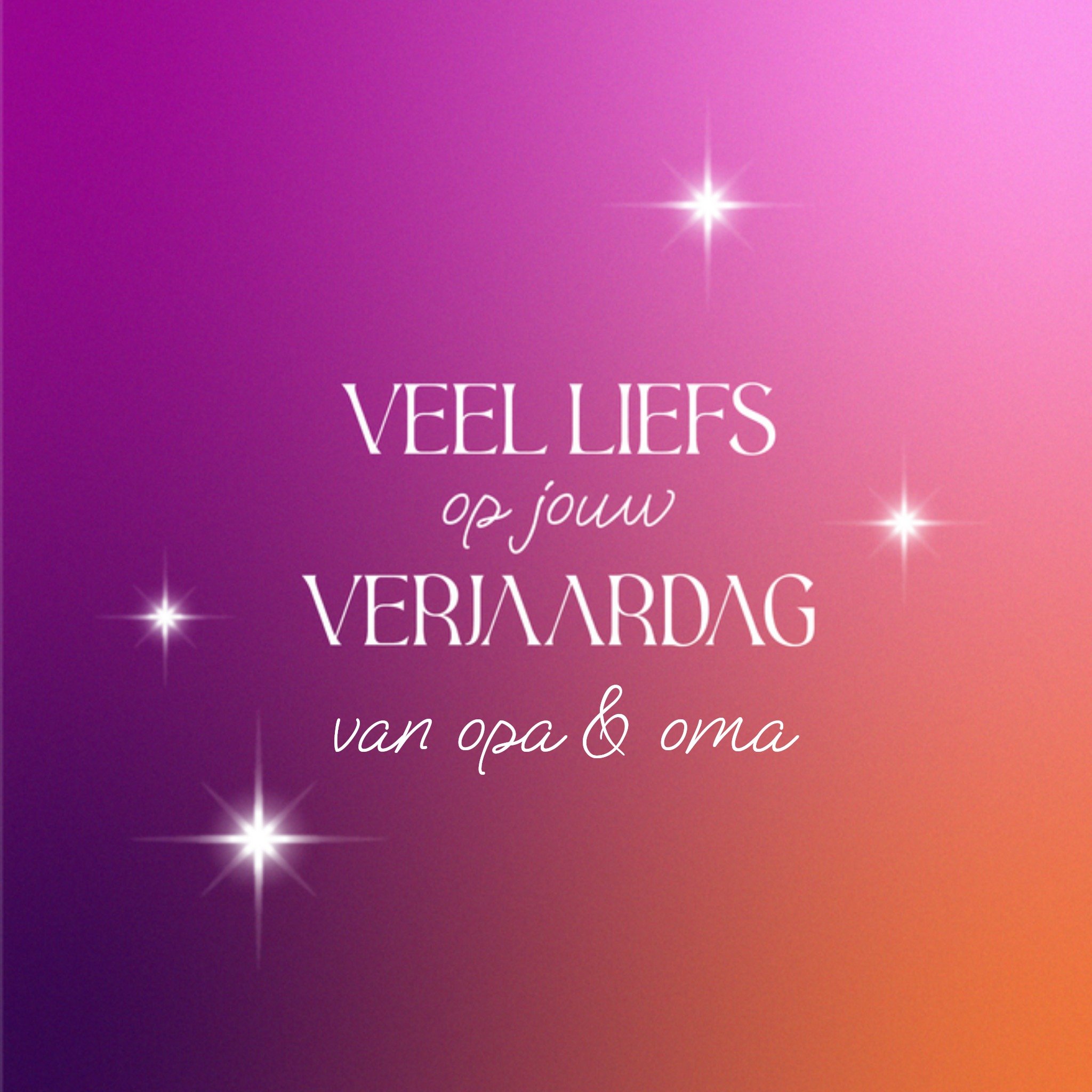 Greetz Verjaardagskaart Typografisch Sterren Vierkant