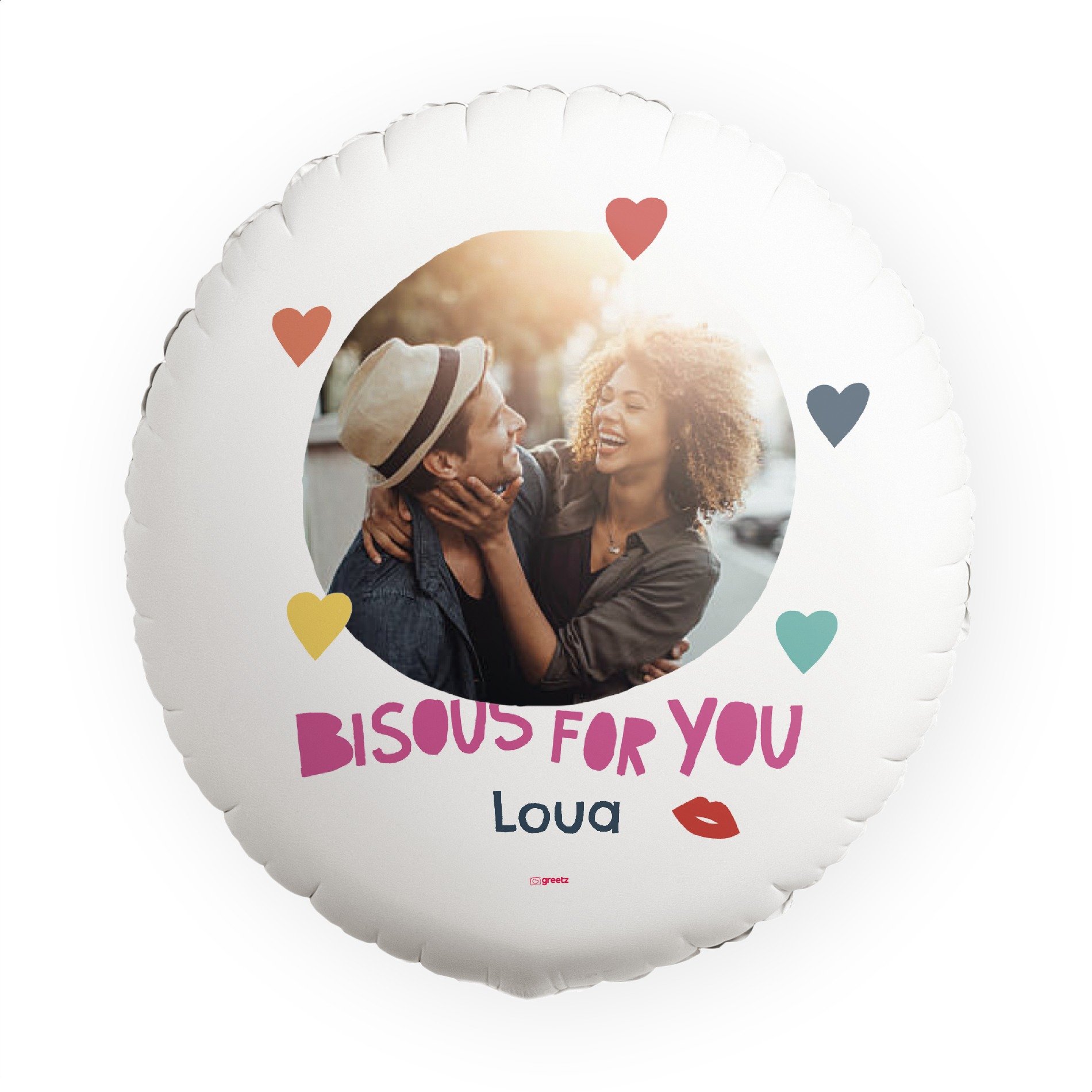 Ballon Bisous for you met eigen foto Greetz
