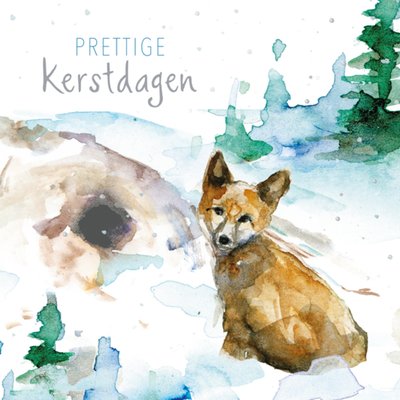 Michelle Dujardin | Kerstkaart | Vos | Prettige Kerstdagen