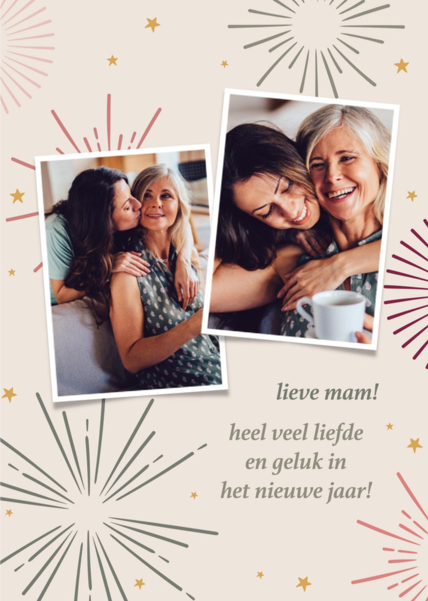 Nieuwjaarskaart Lieve mam Met fotos Kaart Greetz