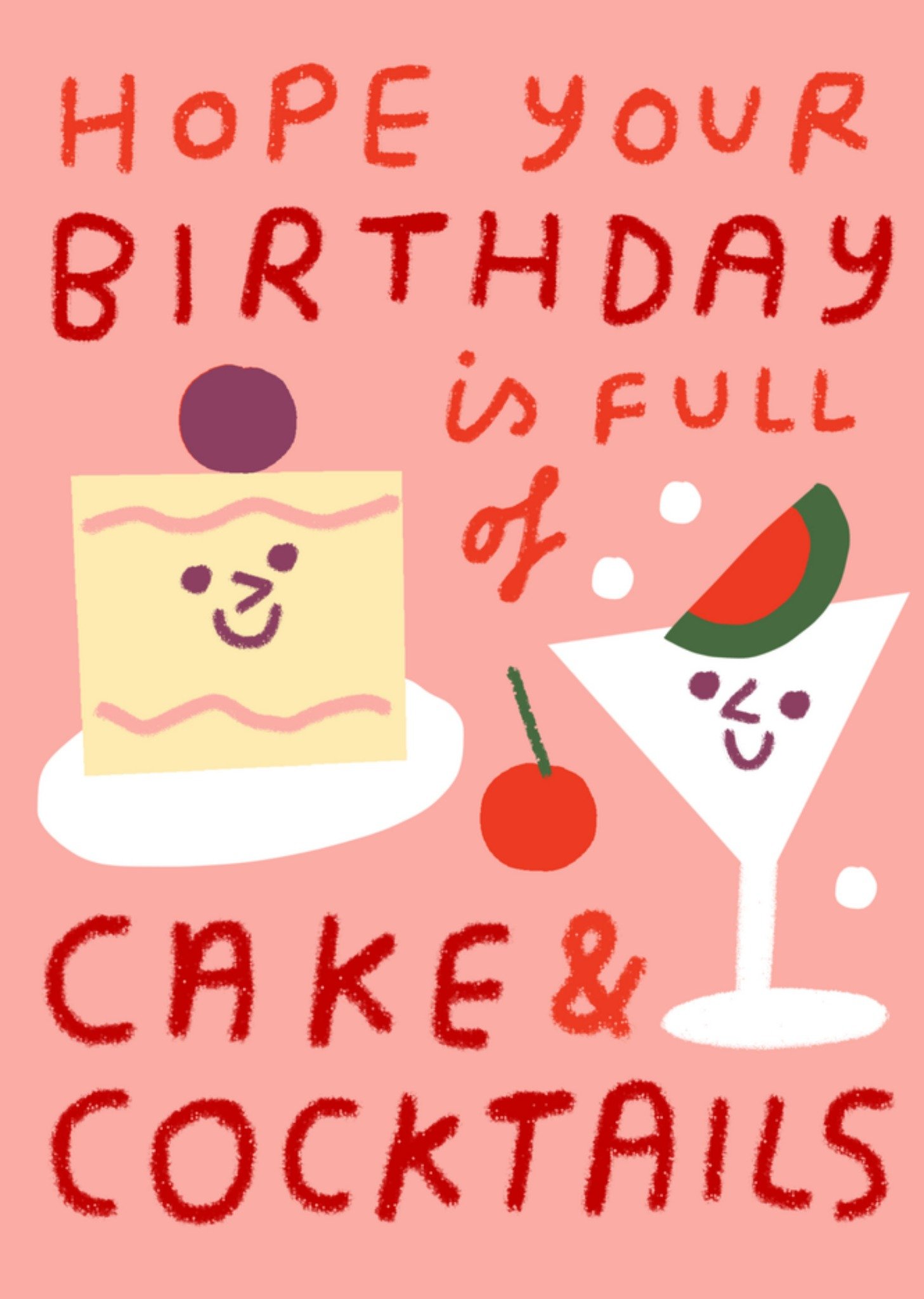 Verjaardagskaart taart en cocktails Greetz