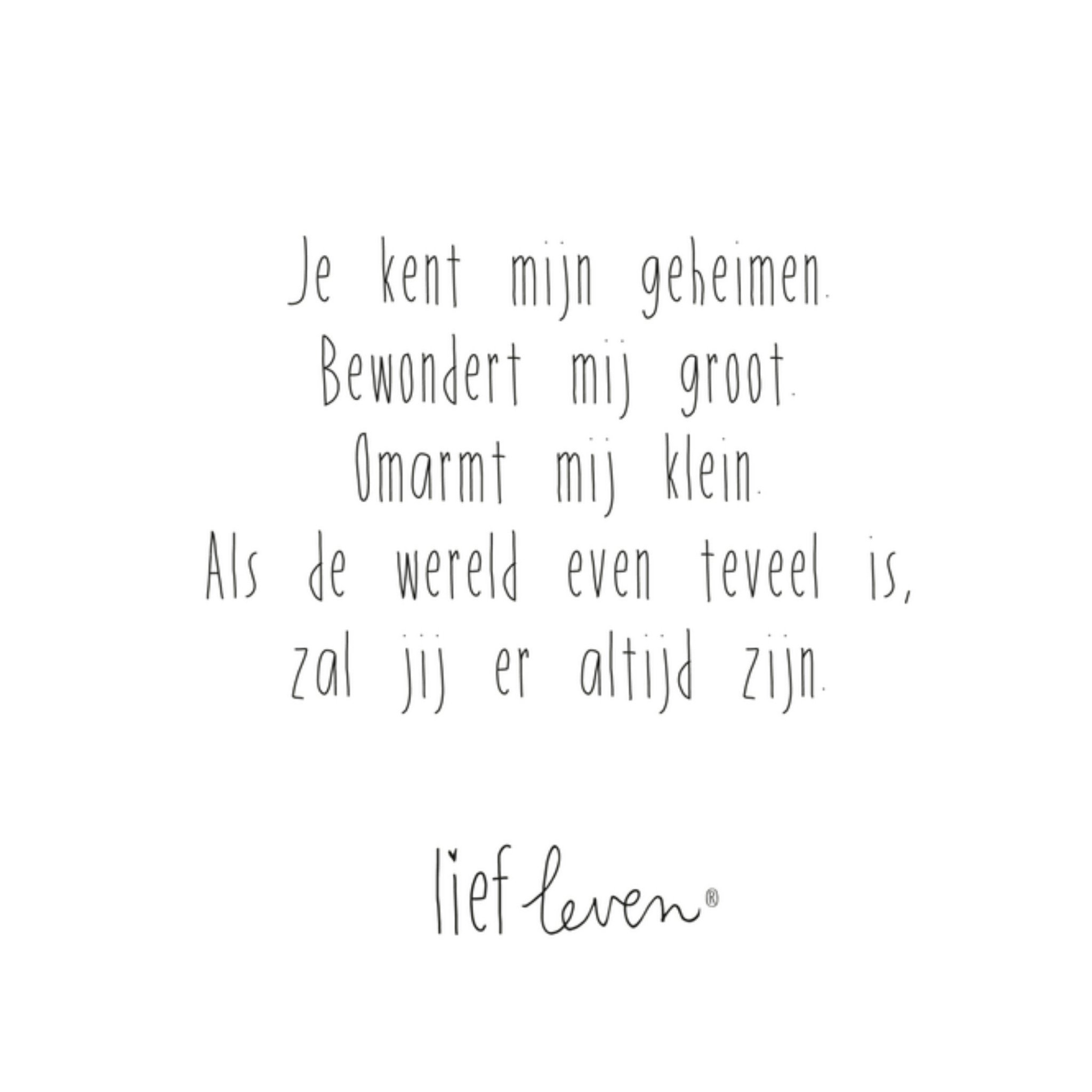 Vriendschapskaart geheimen Vierkante Kaart Lief Leven