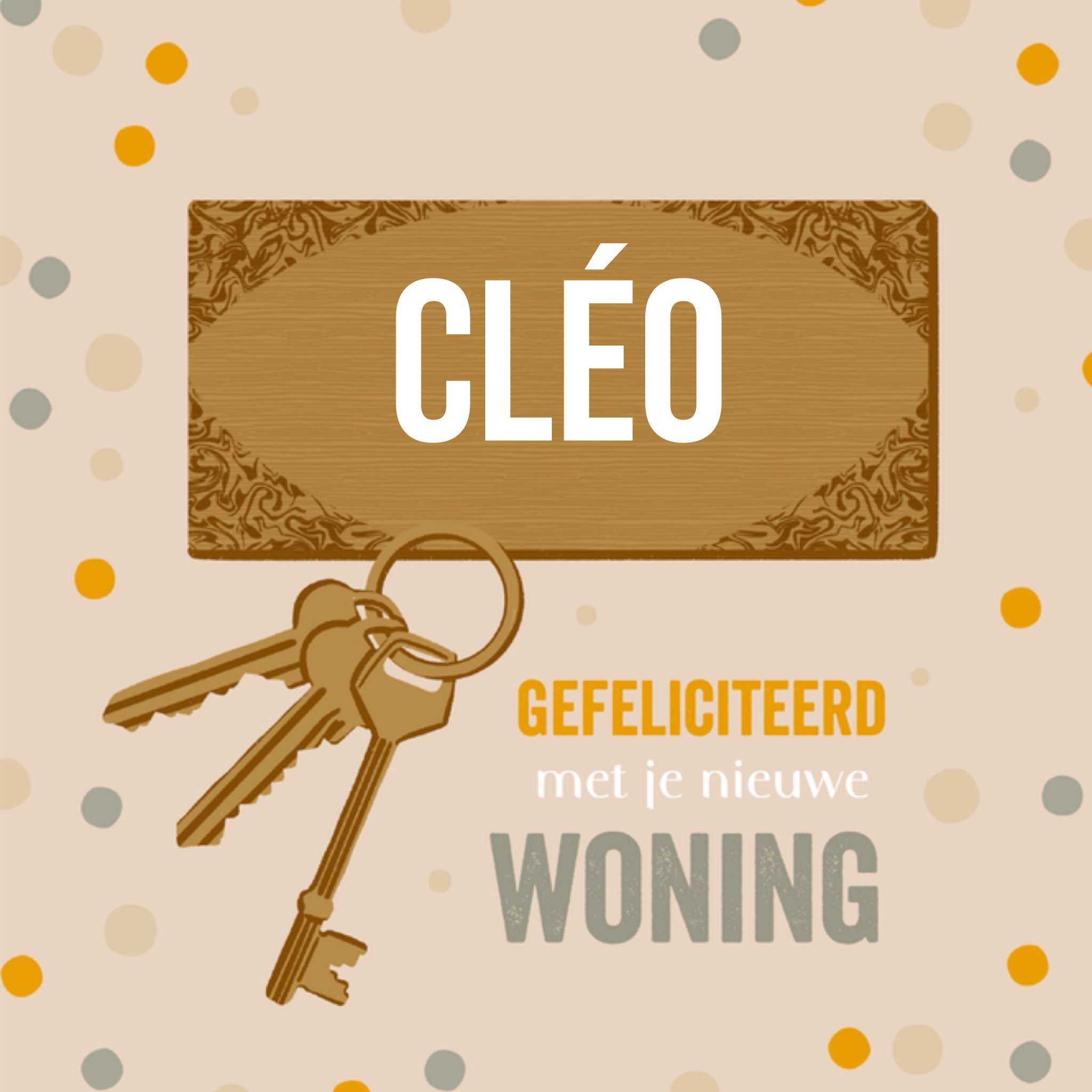 Greetz Nieuwe woning kaart Vrolijk Vierkant
