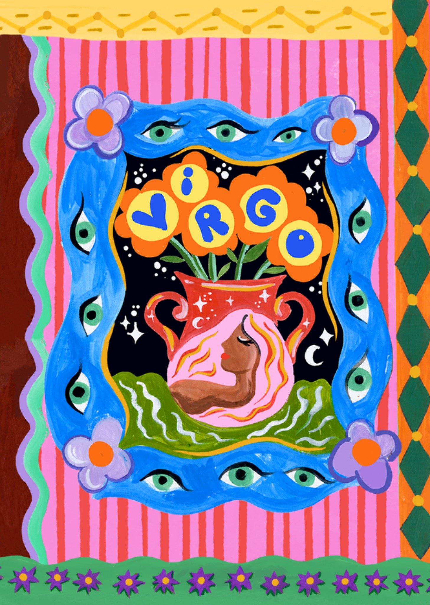 Verjaardagskaart Virgo Zodiac Sign Kaart Eleanor Bowmer