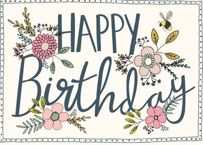 Greetz | Verjaardagskaart | Happy birthday floral