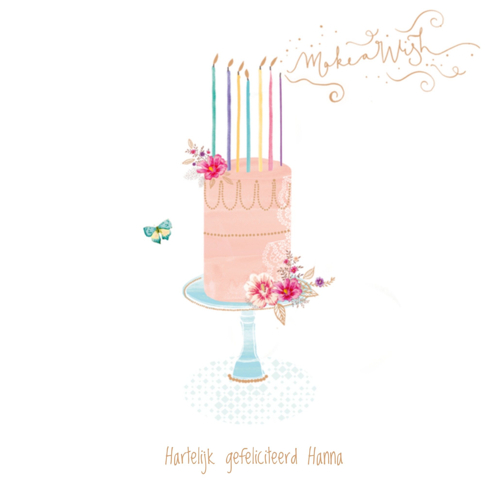 Verjaardagskaart taart Vierkante Kaart Paperlink