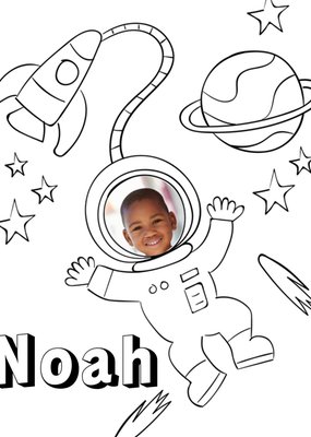 Greetz | Kleurplaatkaart | Astronaut | Met foto