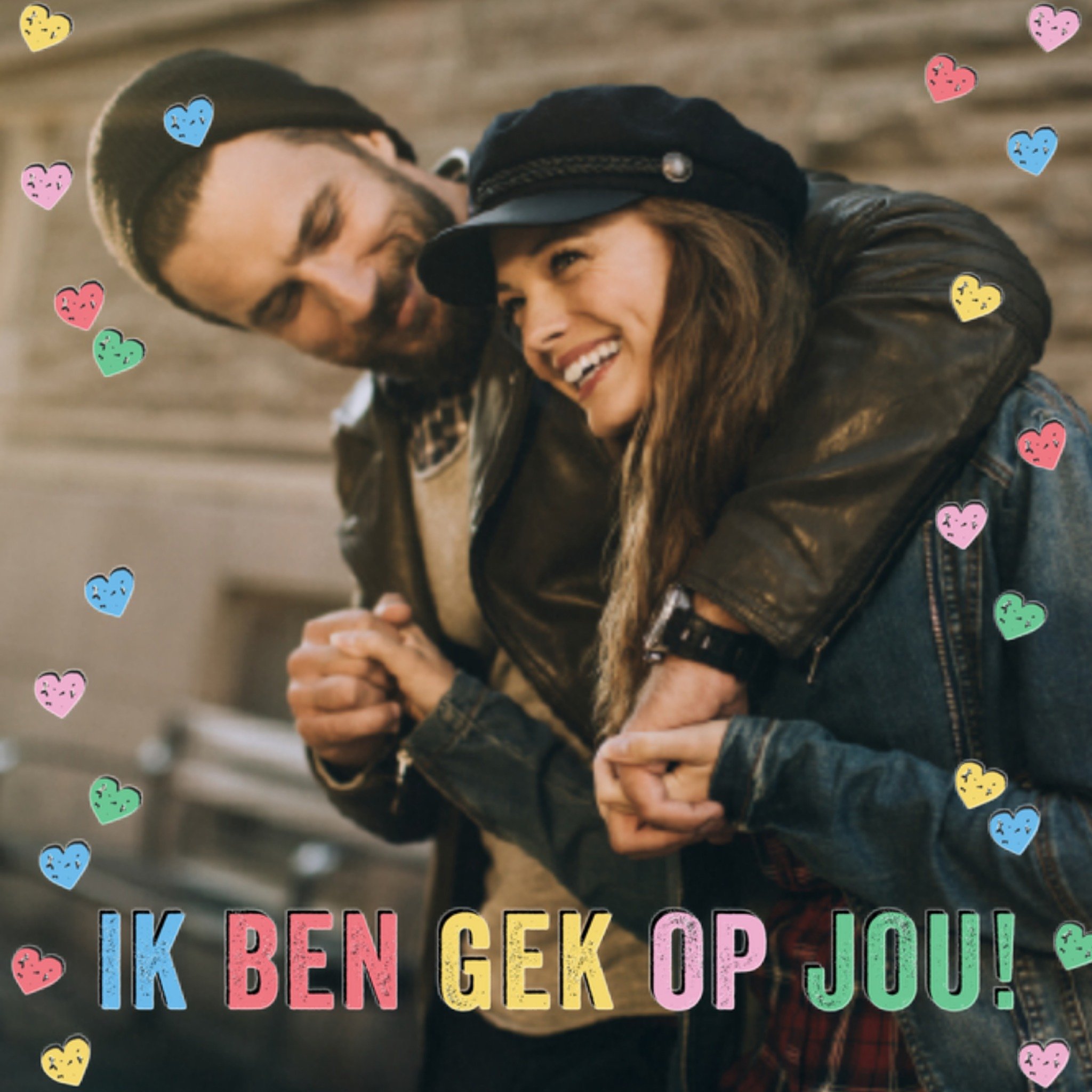 Greetz Valentijnskaart gek op jou Vierkant