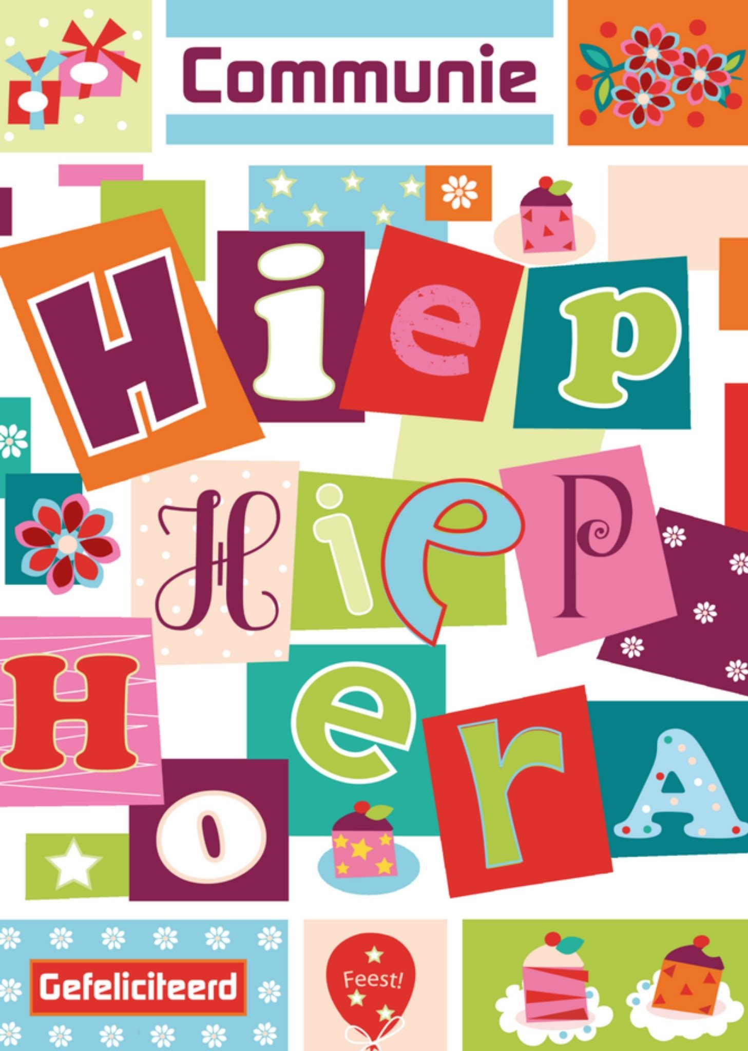 Communie kaart vrolijk Kaart Paperclip