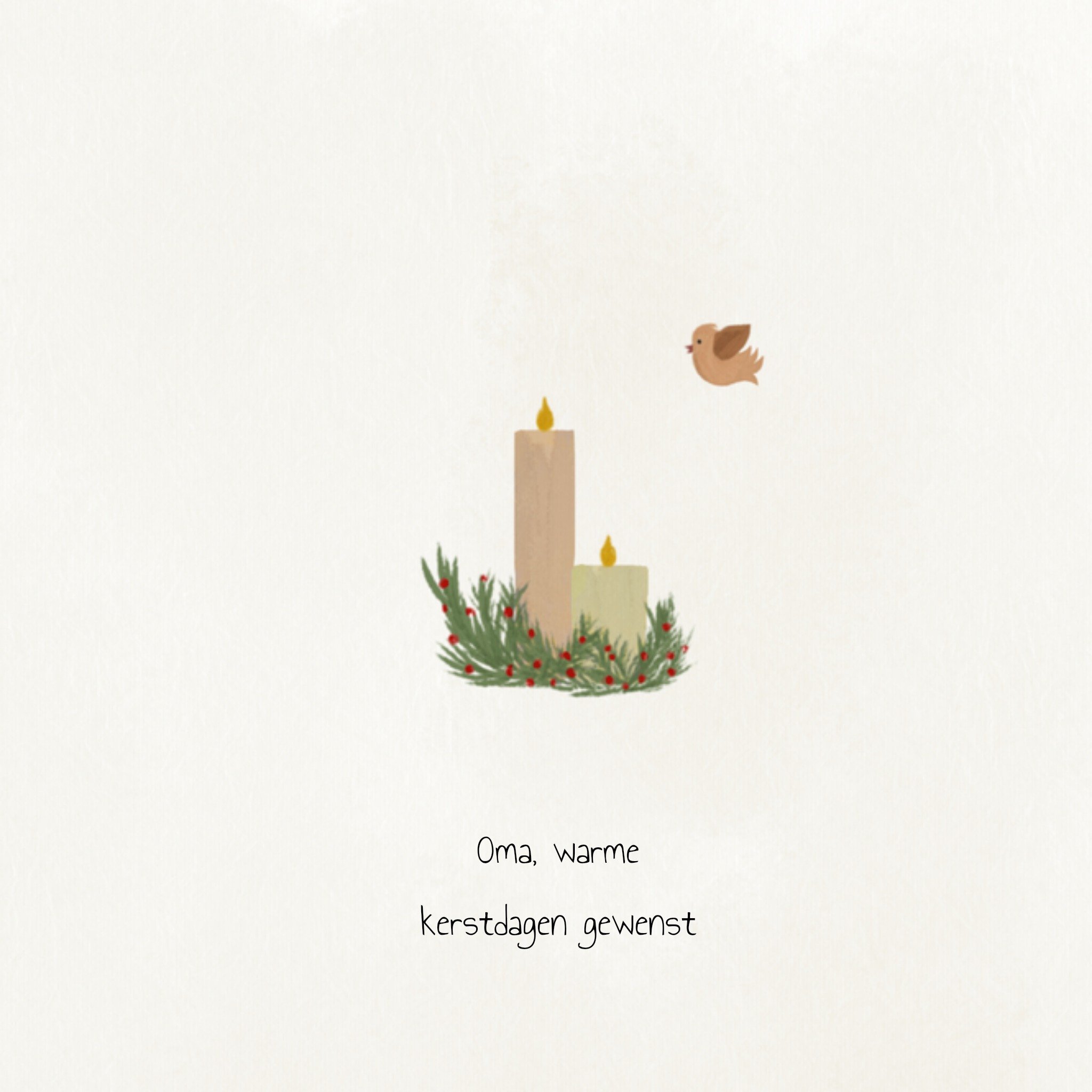 Greetz Kerstkaart oma kaarsen Vierkant