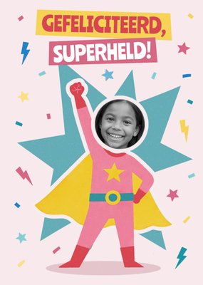 Superheld Foto Upload Gefeliciteerd Kaart