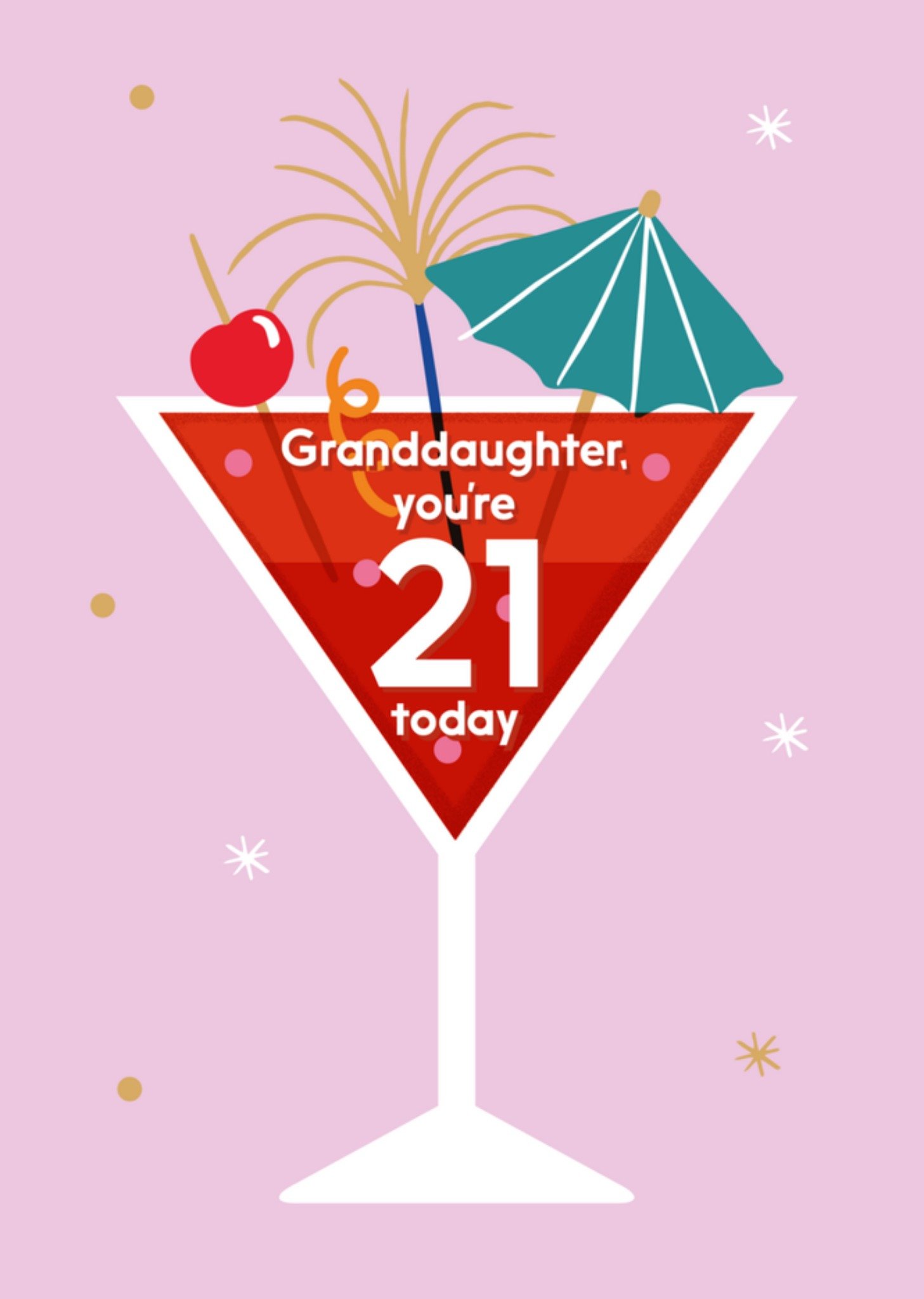 Greetz Verjaardagskaart Cocktail 21 jaar Standard Card