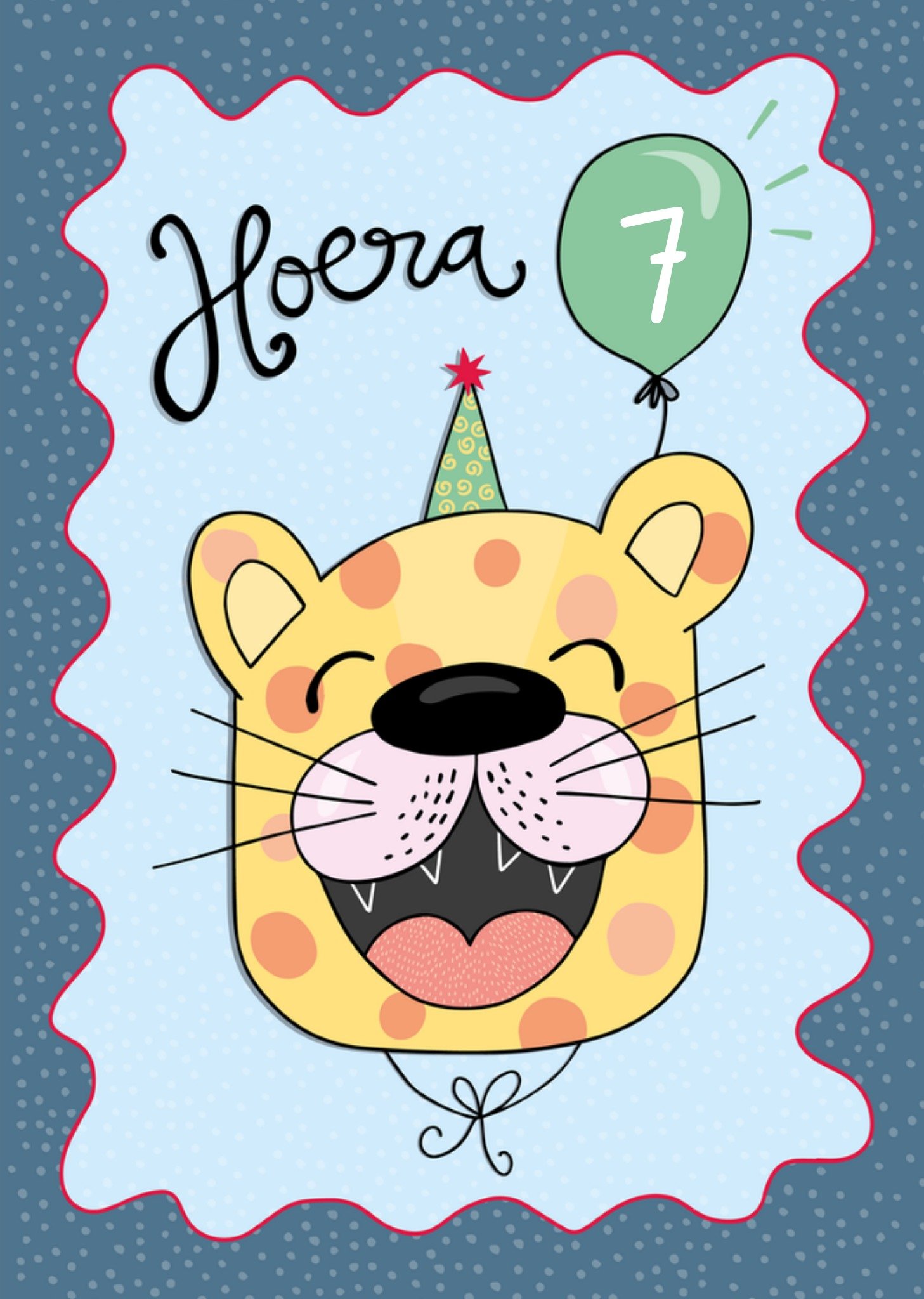 Verjaardagskaart 7 Hoera Luipaard Kaart Funny Side Up