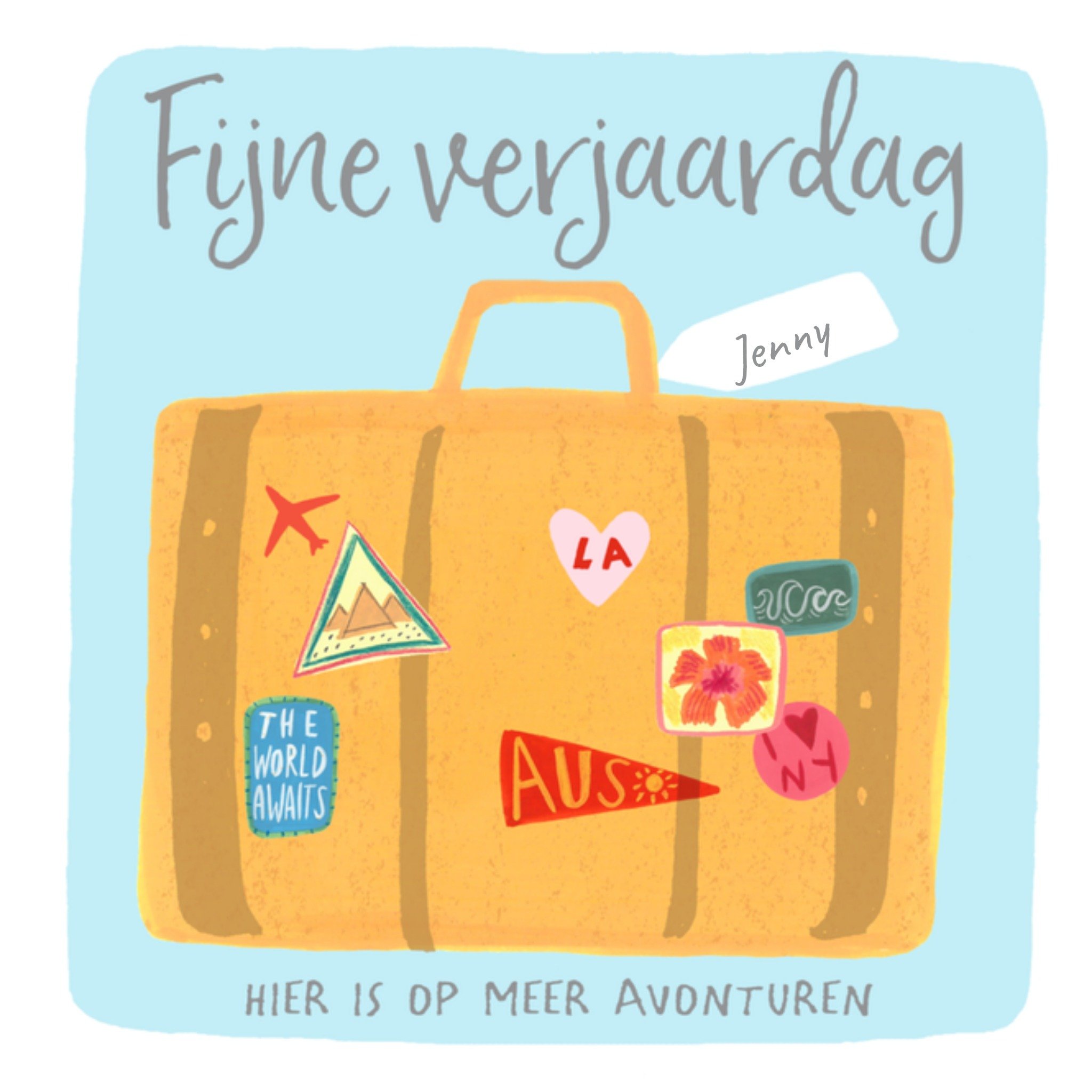 Greetz Verjaardag Reizen Koffer Vierkant