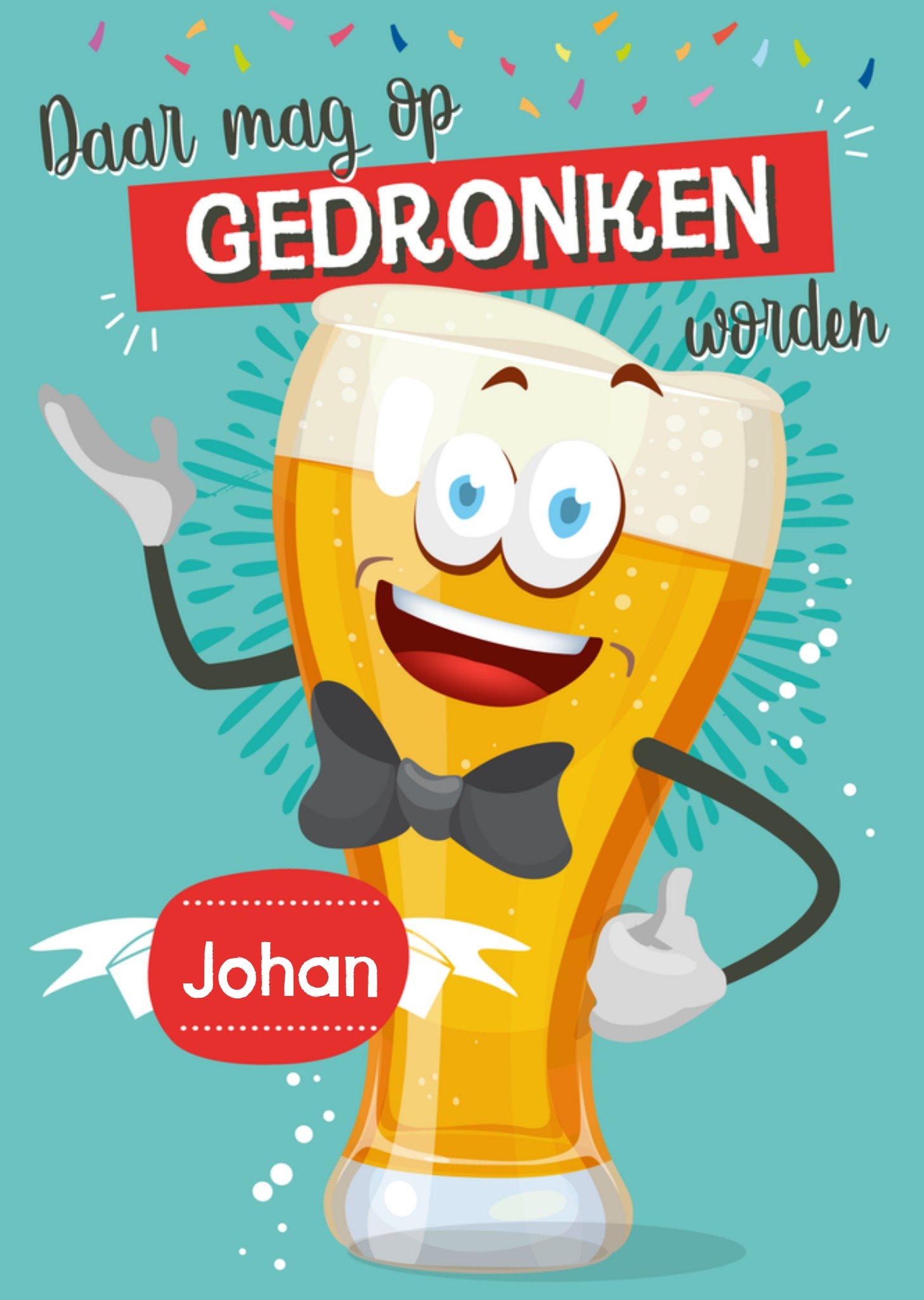 Verjaardagskaart met naam bier Kaart Paperclip