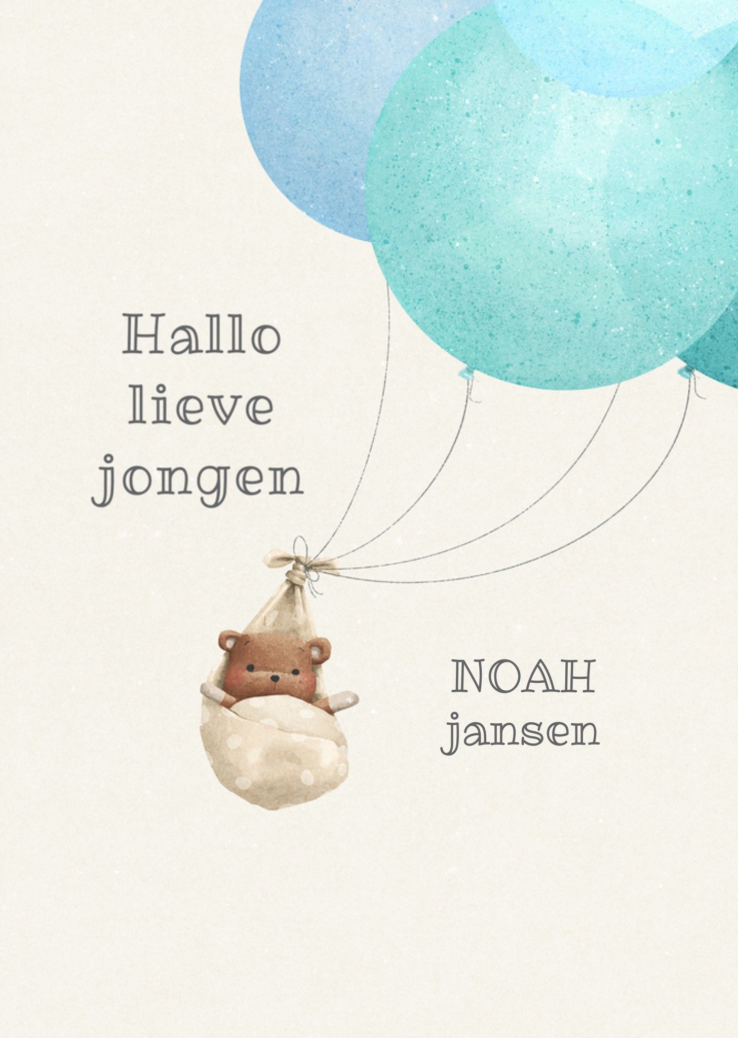 Geboortekaart Hallo Lieve Jongen Kaart Uddle
