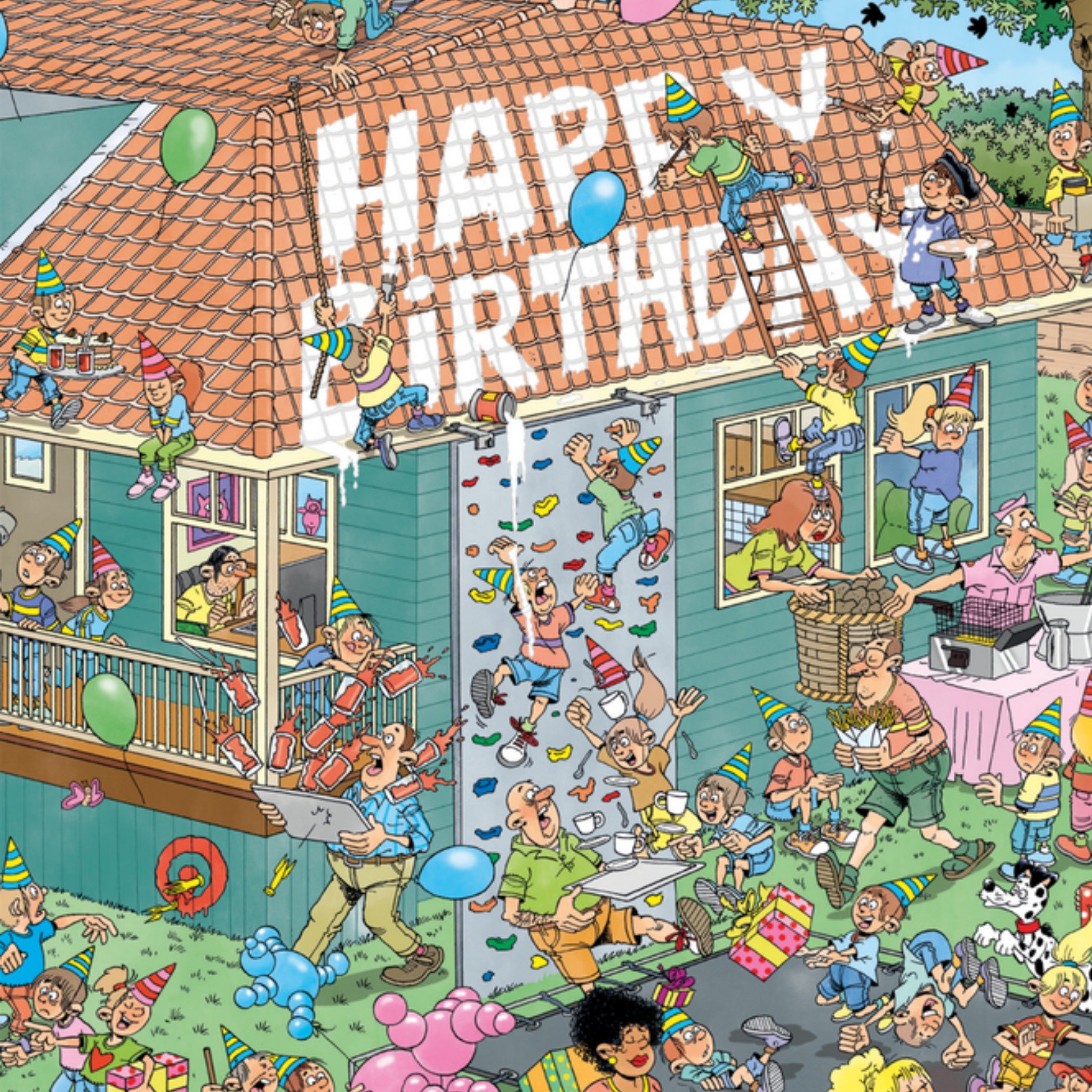 Verjaardag Illustratie Vierkante Kaart Jan van Haasteren