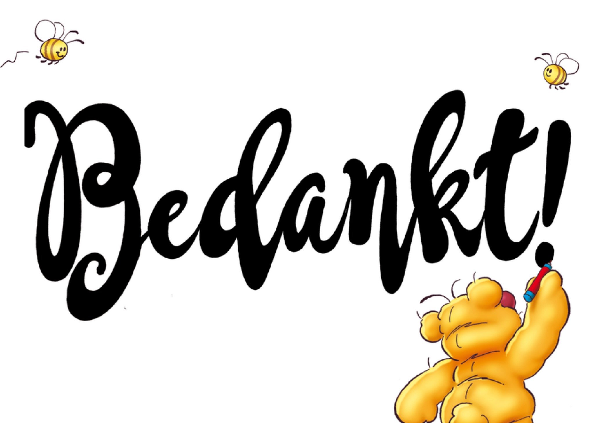 Bedankkaart bedankt! beer Kaart Doodles