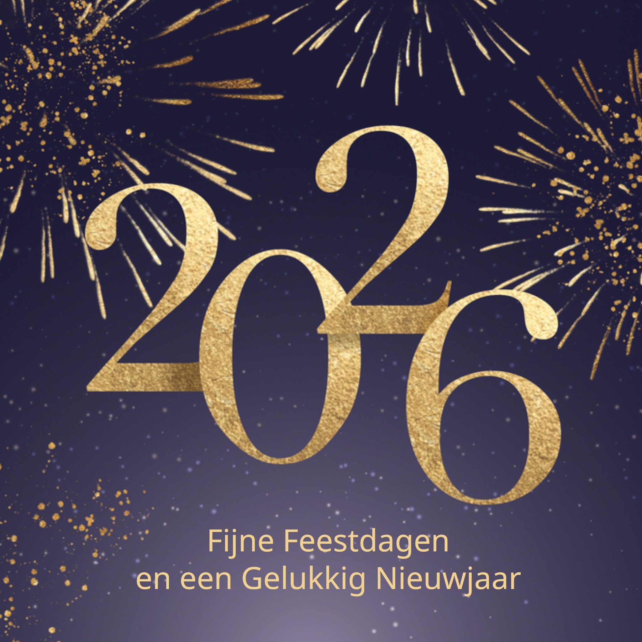 Luckz Nieuwjaarskaart 2026 Aanpasbare tekst Vierkant