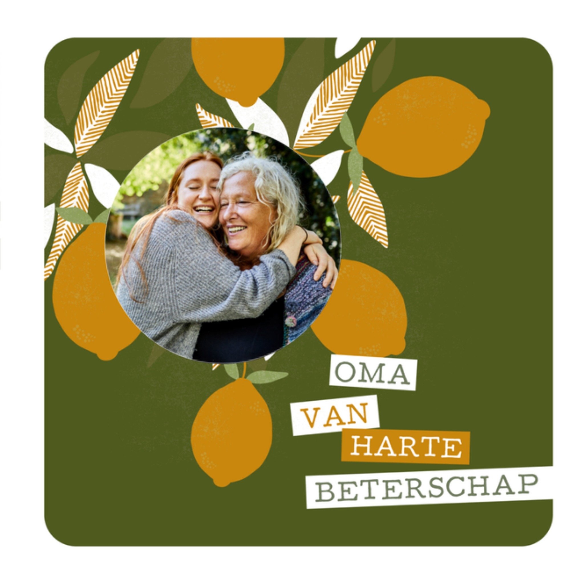 Beterschapskaart Van harte beterschap Vierkante Kaart Paperclip