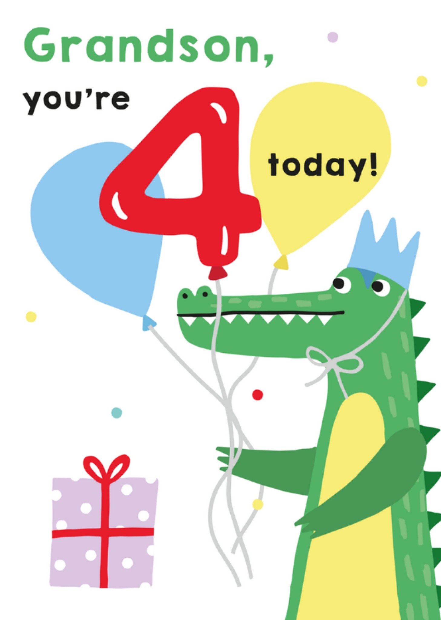 Verjaardagskaart Krokodil met ballonnen Kaart Greetz