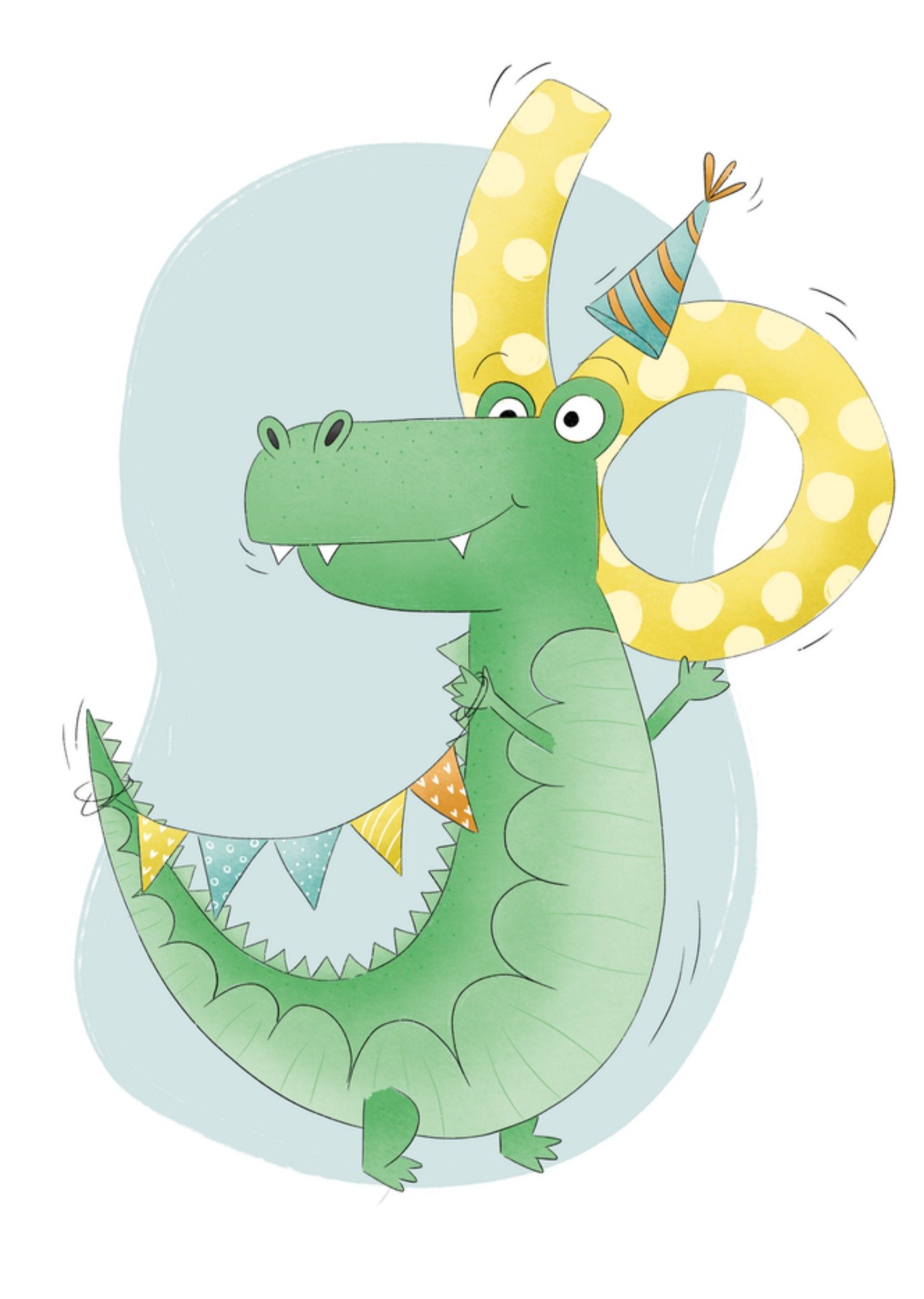 Verjaardagskaart 6 Krokodil Kaart Studio Fred Illustraties