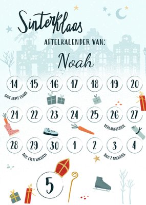 Geïllustreerd Sinterklaas Aftelkalender Kaart