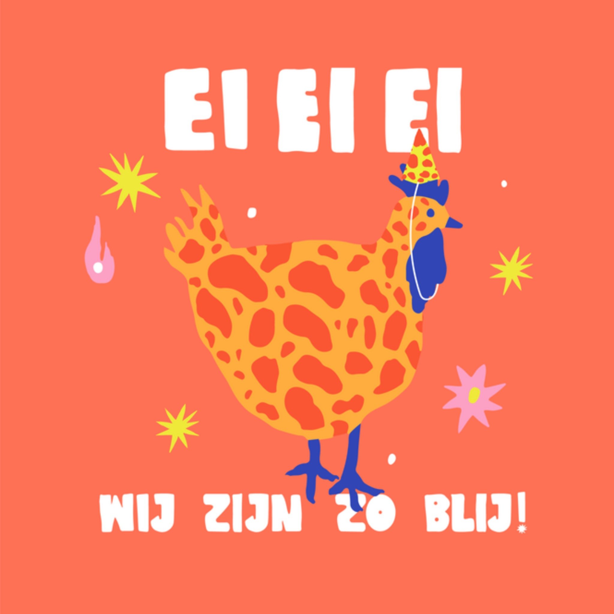 Greetz Verjaardagskaart kip grappig Vierkant