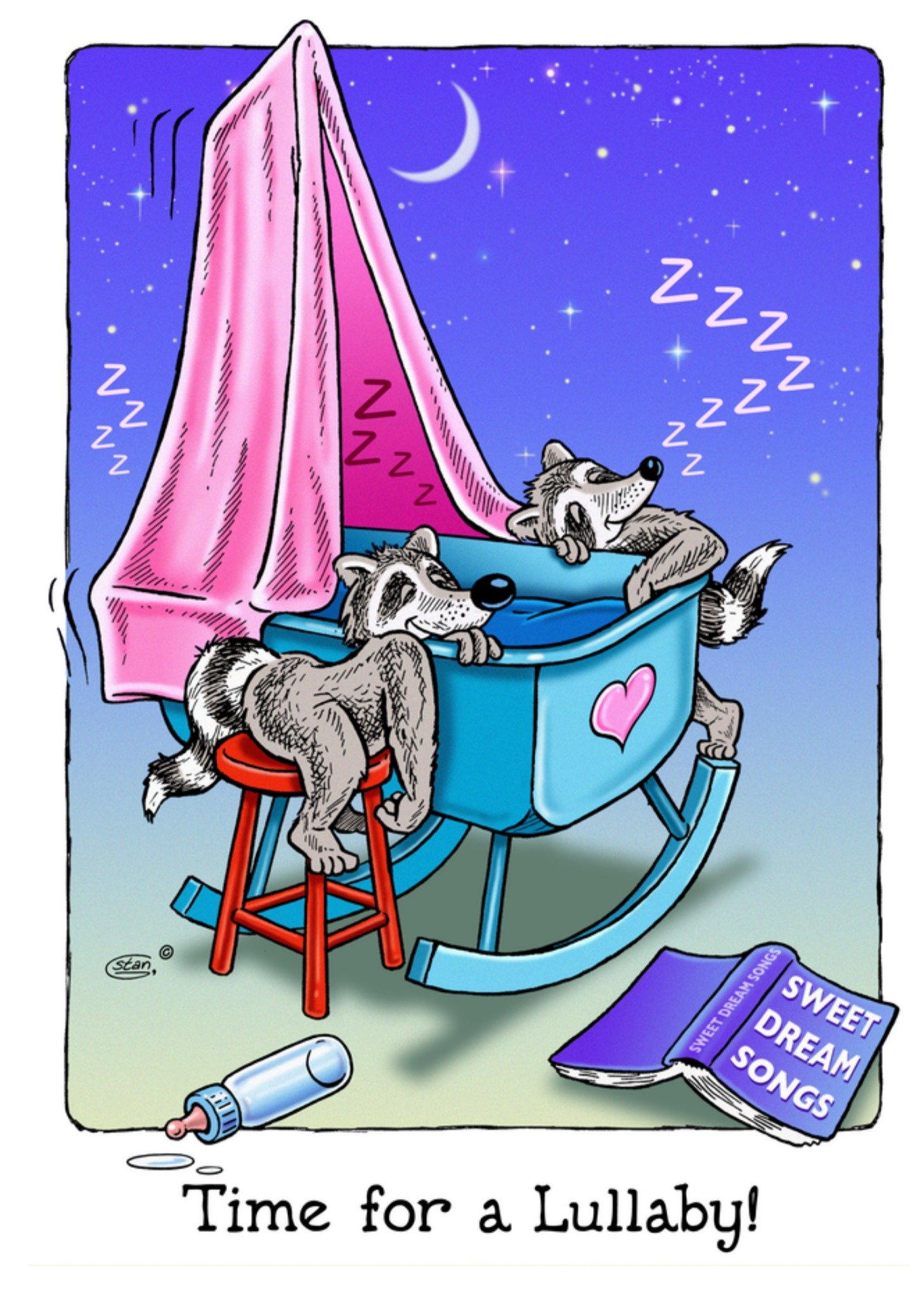 Bengels Geboortekaart wasbeer illustratie Kaart Stan Groenland