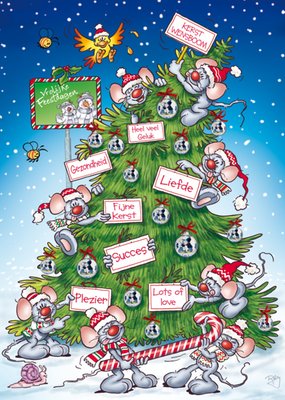 Doodles | Kerstkaart | kerstboom | muizen