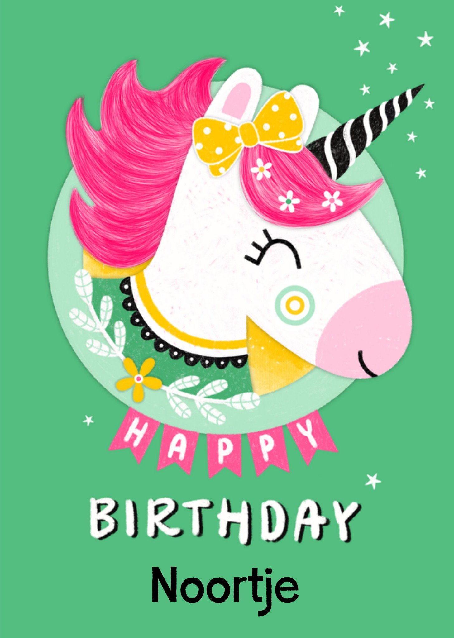 Verjaardagskaart Eenhoorn Aanpasbare naam Kaart Marieke Witke