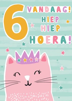 Greetz | Verjaardagskaart | kat | 6 jaar