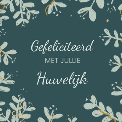 Botanisch Patroon Typografisch Huwelijk Kaart