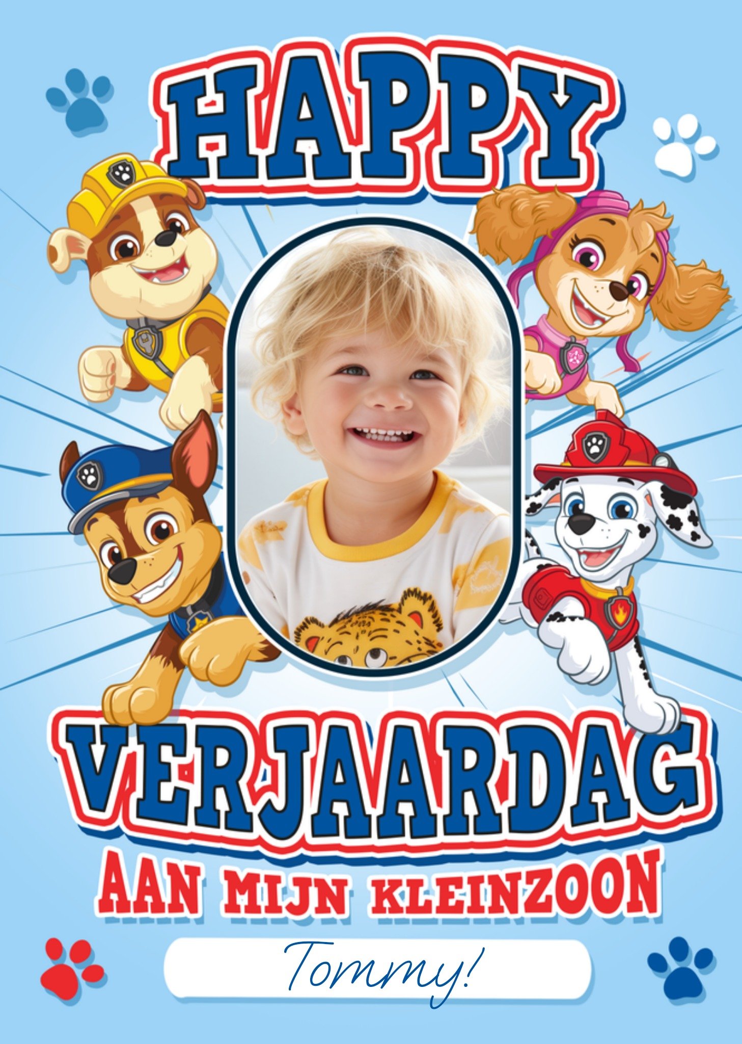 Paw Patrol Verjaardagskaart Happy verjaardag aan mijn kleinzoon Greetz